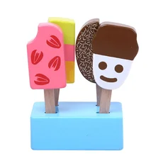 1 шт. деревянные мороженое Icecream еда игрушки для детей играть подарок для дома игрушки для дошкольников девочка мальчик детские игрушки для кухни горячая распродажа