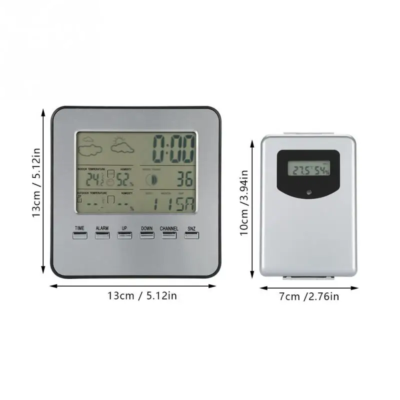 Цифровой беспроводной гигрометр, метеостанция, будильник, термометр, для улицы, в помещении, температура, влажность, измерительный инструмент