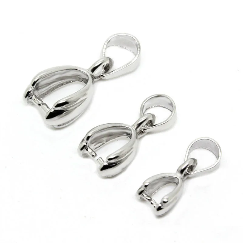 

10pcs/lot Size S/M/L 925 Sterling Silver Findings Bail Connector Bale Pinch Clasp Pendant for DIY Pendant Necklace Jewelry Make