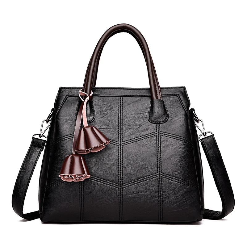 

Cloth Shake Multi-layer Design Women Totes Bag Solid Soft Breathable PU Leather Fabric Office Lady Shoulder Bag Vintage Handbag