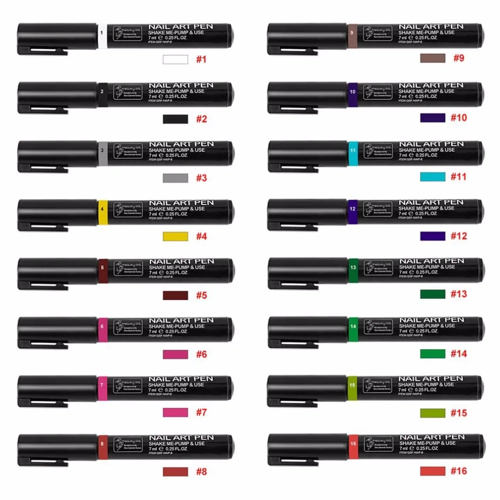 16 цветов, 3D маркер, акварельная кисть, маркер, ручка, сделай сам, искусство, лак для ногтей, маркерный рисунок, краска для ногтей, красивые ручки, товары для рукоделия