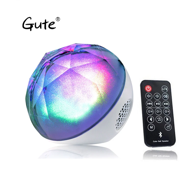 

Gute Ball Diamond Colorful light cassa Bluetooth Speaker LED Pulse Remote Controller Control altavoz mp3 bocina bt wireless AUX