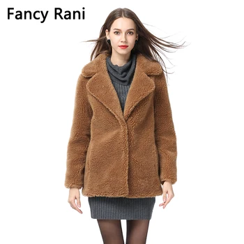 

Fashion Plush Teddy Coat Women Long Real Fur Coats Jacket Winter Wool Overcoats 2018 Thicken Warm Fur Outerwear Oversized 4XL