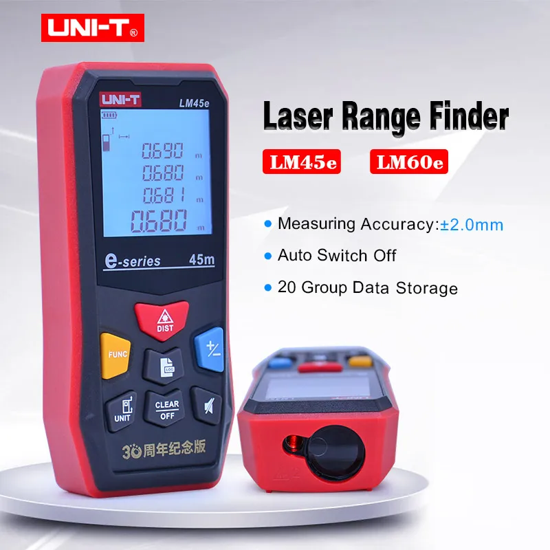 UNI-T LM45e LM60e Laser Rangefinder Digital Laser Distance Meter 45m/60m Addition/Subtraction Volume/Area Diastimeter