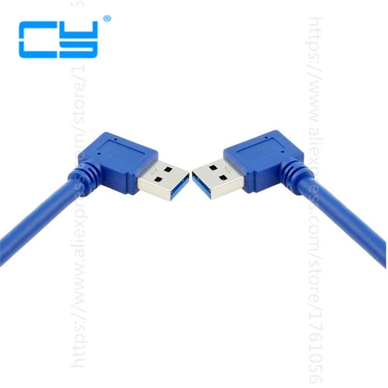 

30cm USB 3.0 Type A Male to Male 90 Degree Right Angle Double bend Extension Cable