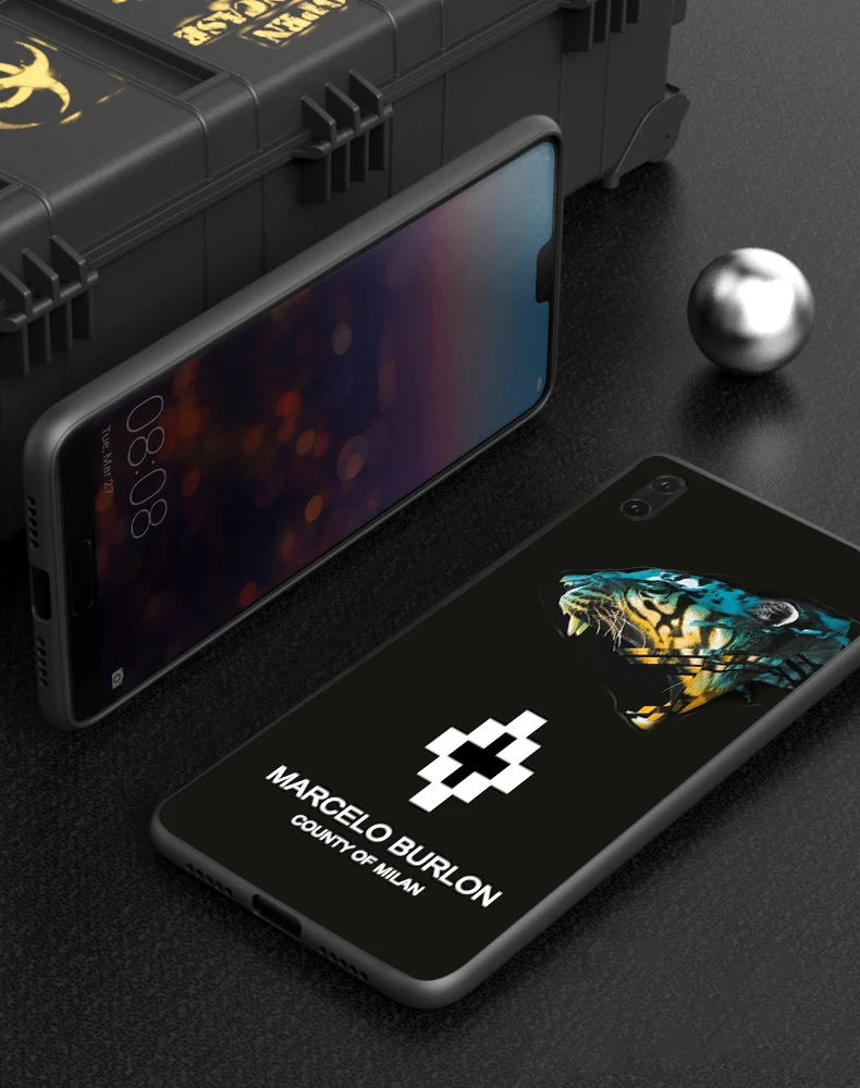 

Marcelo Burlon TPU Patterned Case For Huawei P20 Mate 10 P10 Lite P20 Pro P8 P9 Lite 2017 For Honor 8 9 Lite Cover