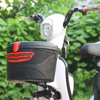 

UpperX Electric bicycle front frame car basket mountain bike plastic basket special storage with lock basket Cycling Accessories