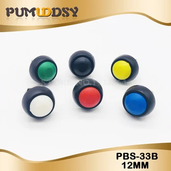 

6Pcs PBS-33B Mini 12mm Waterproof Momentary ON/OFF Push Button Round Switch PBS-33B kit