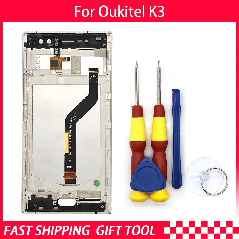 Для Oukitel K3 сенсорный экран+ ЖК-дисплей дигитайзер сборка+ рамка запасные части+ инструмент для разборки