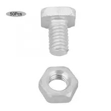 50pcs Aluminium Nuts+ 50pcs Bolts Tool Accessory Set for Greenhouse