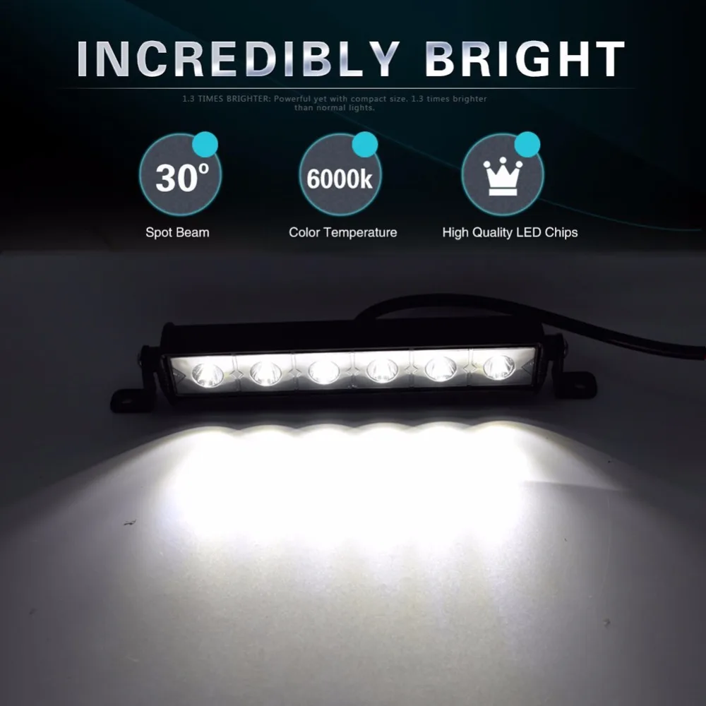2 قطع 7 بوصة 12 فولت أدى ضوء بار 18 واط أضواء led أضواء العمل ماء سيارة شاحنة صهريجية utv قارب القيادة أضواء الضباب ضوء قبالة الطريق