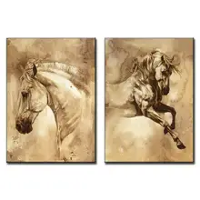 2 Pcs/Set Modern European Oil Painting Horse On Canvas Wall Art Picture Wall Pictures for Living Room Modern Wall Painting