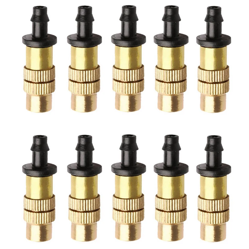 10pcs Adjustable Brass Spray Misting Nozzle Garden Sprinklers