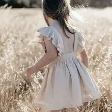 Платье для малышей летнее праздничное платье без рукавов с оборками для маленьких девочек Детский Повседневный Сарафан