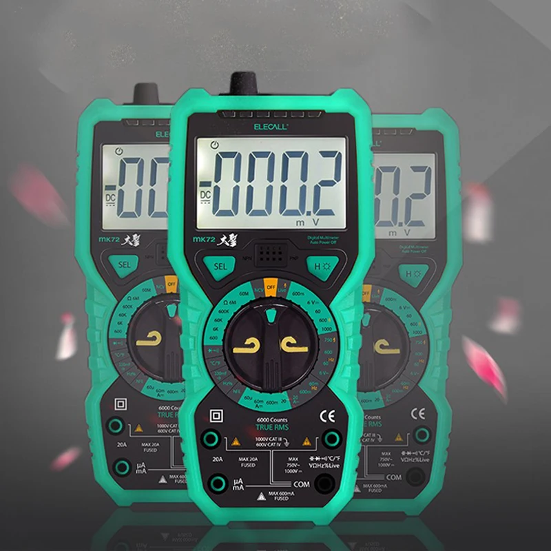 ELECALL MK72 High Precision True RMS Digital Multimeter Test probes ...