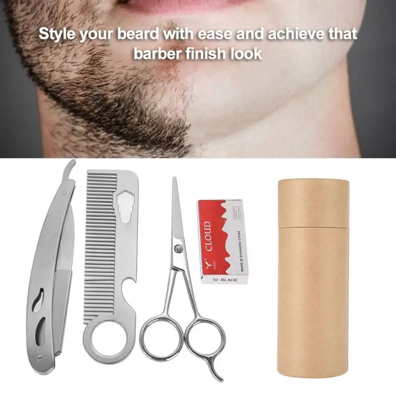 

Mustache Facial Hair Care Tool Men Beard Brush Comb Kit Men Mustache Grooming Kit