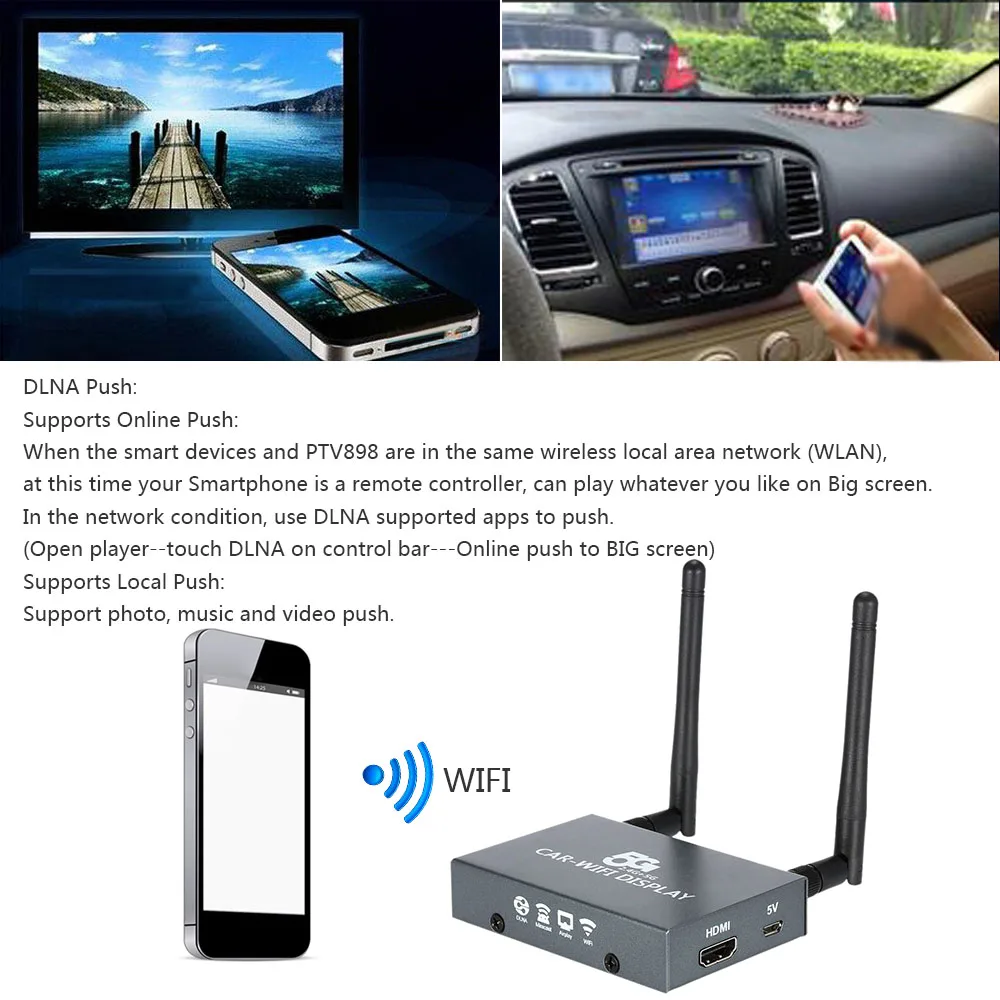 PVT 898 5G/2,4G Автомобильный WiFi Дисплей Ключ Приемник Linux система Airplay Miracast DLNA Airsharing Full 1080P для HDTV телефонов