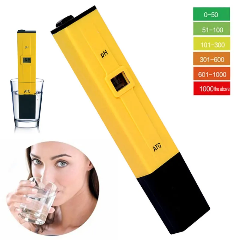 

Ph Pen ABS Digital LCD Diabetes Drinking Water Durable Test Pen Healthy Body Yellow Practical Ph Tester Drop Shipping