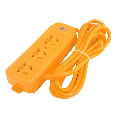 

5000W AC 250V AU 3 Pin Plug Orange Socket Outlet Power Strip 9.8Ft Cable