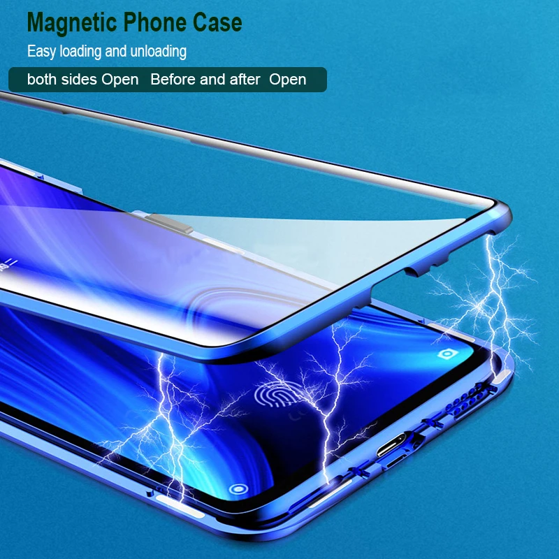 

Magnetic Metal Case For Huawei Nova 5 Pro Cover For Nova 5Pro Case Front Back Tempered Glass Full Body Case For Nova5 Case Cover