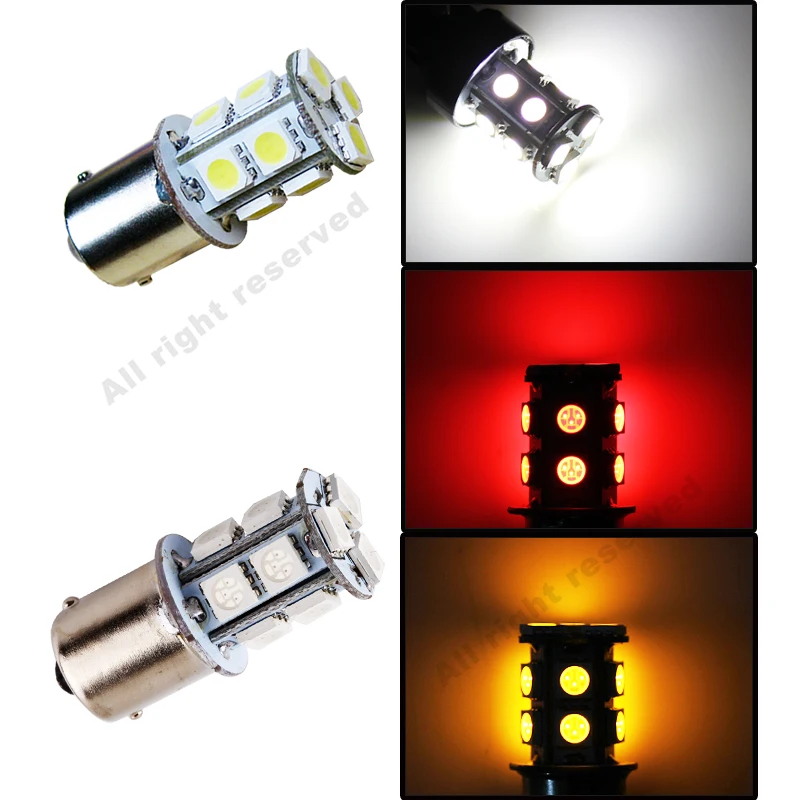 2 шт. 1156 BA15S 13 SMD белый светодиодный лампочка лампа p21w R5W автомобильные лампы