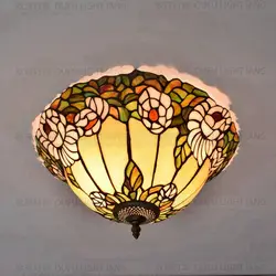 42 см Американский Сад Лили Тиффани художественное стекло потолочный светильник спальня столовая зал лампы