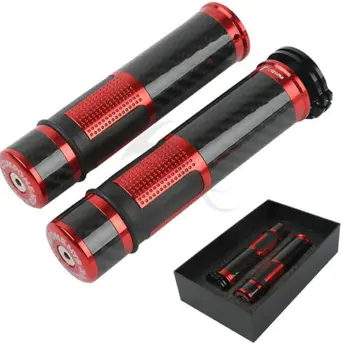 

Universal Motorcycle 7/8" Carbon Fiber Handlebar Hand Grips For KAWASAKI ZX10R ZX7R ZX9R ZX12R SUZUKI HAYABUSA GSX1300R TL1000R