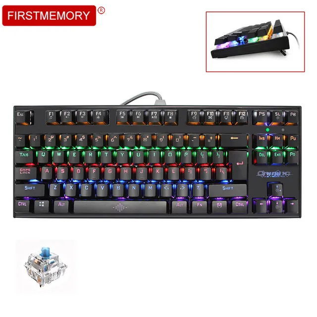 Cheap New Mechanical Keyboard Wired Gaming Keypad 87 keys Switch Backlit Keyboards for PC Laptop Tablet Desktop Computer Gamer teclado