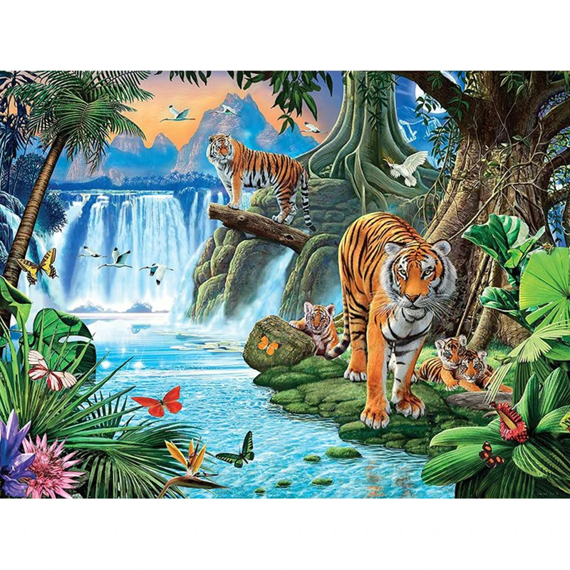 Forest tiger Needlework 3D diamond embroidery full resin with picture home decor mosaic diy painting | Дом и сад