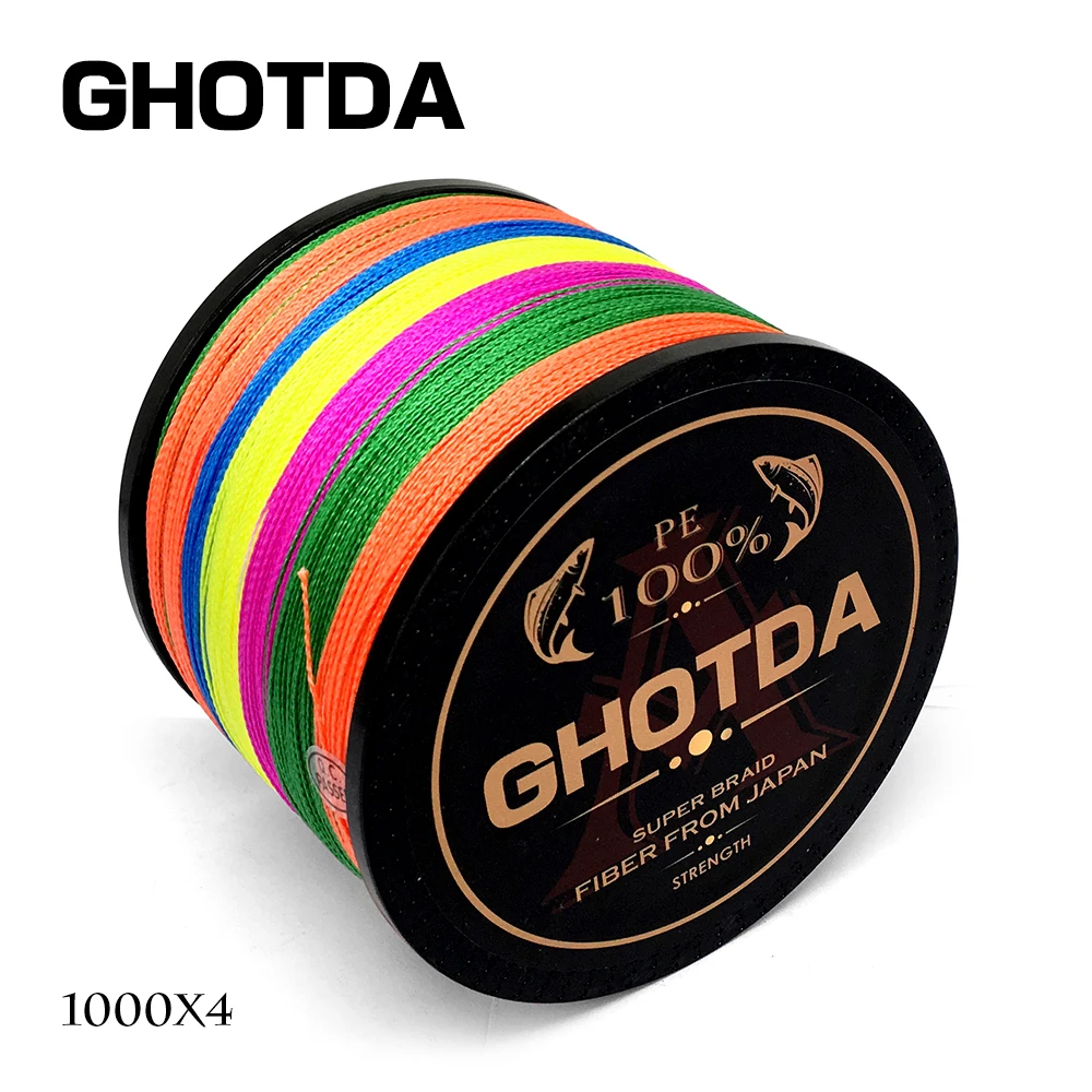 GHOTDA 1000 متر خيط صنارة الصيد 10-80LB مضفر خط السلس المتعددة الشعيرات PE خيط صنارة الصيد ل المياه المالحة الصيد