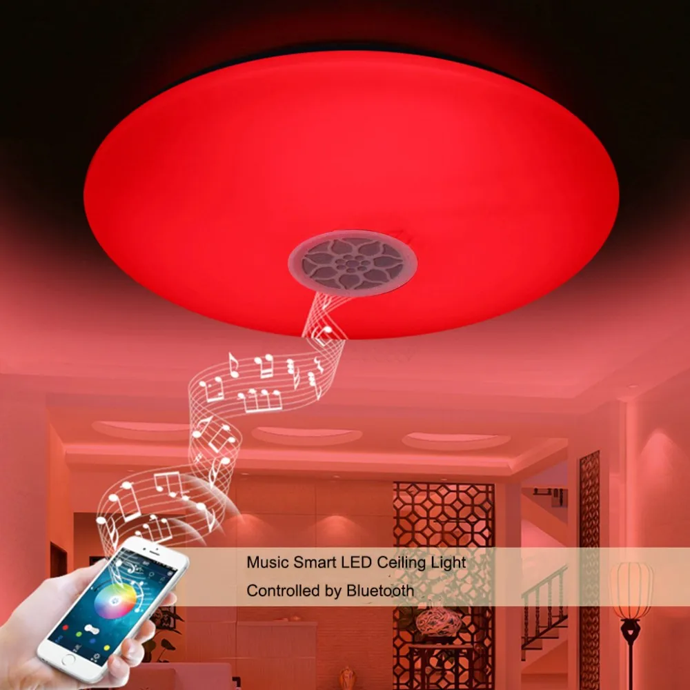 

Smart Wireless Remote LED light 24 W RGB and White Color Ceiling Lamp Built in Bluetooth speaker Music Light