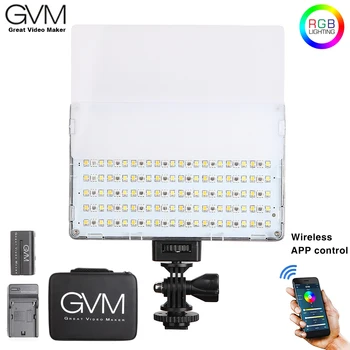 

GVM RGB-10S 10W RGB LED On-camera Video Light LCD Display CRI 95+ Bicolor APP Control with Battery for Sony Canon Nikon Camera