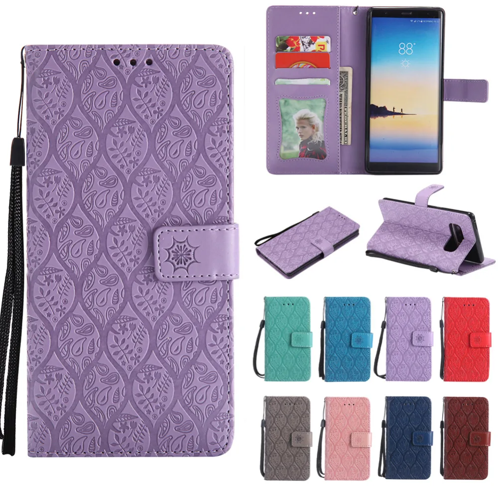 Из Ротанга флип чехол для samsung Note 8 Case кожаный бумажник чехол-подставку Чехол
