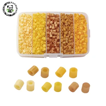 

1Box 5mm Gradual Yellow Color Melty Beads PE DIY Fuse Beads Refills for Kids 5x5mm Hole: 3mm