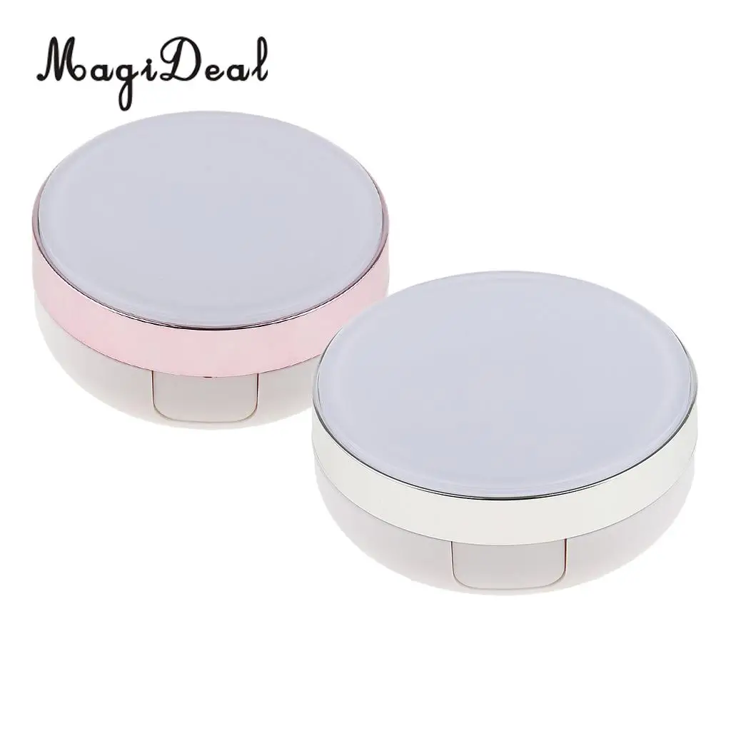 2x Empty Luxurious Make-up Powder Container Air Cushion Case with Puff and Extra Inner Container Foundation BB Cream Box