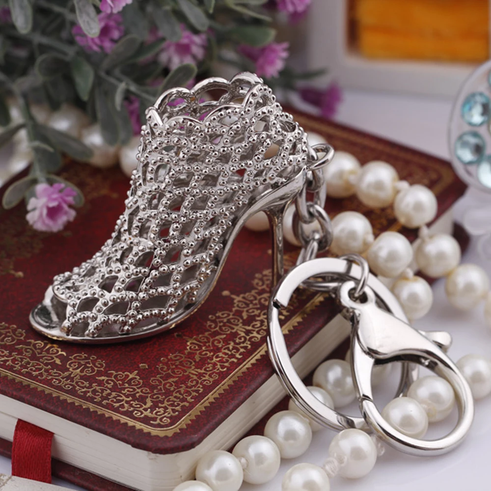 

Fancy Metal Sandal Bag Accessories Crystal High Heel Shoe bag accessories keyrings