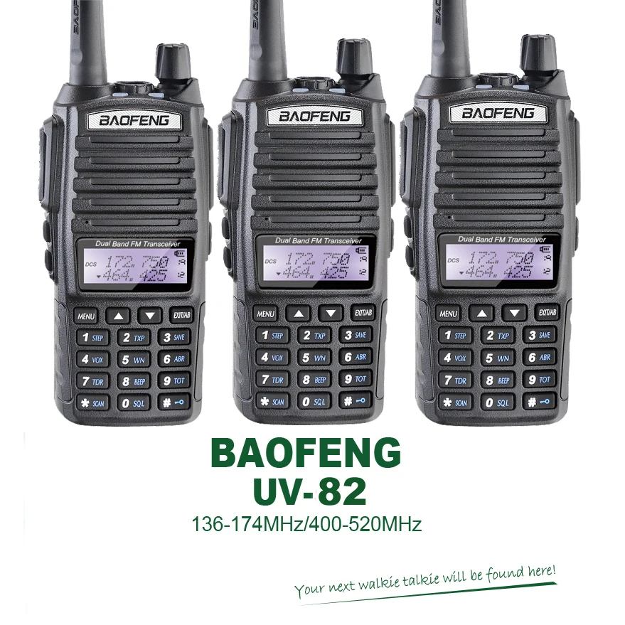 3 шт./лот оригинальный бренд новый двойной PTT 5W 136-174/400-520MHZ фонарик FM радио