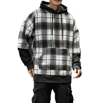 

M-5XL plaid Mens Hoodies And Sweatshirts Casual Fashion Hip Hop streetwear sweatshirts men 2019 spring game of Thrones