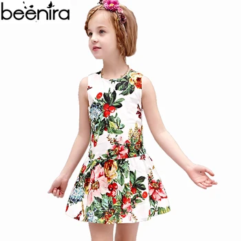

BEENIRA Summer baby Girls Dresses Children Strawberry Print Princess Clothing 2018 Baby Sleeveless Vest Costume New for Party
