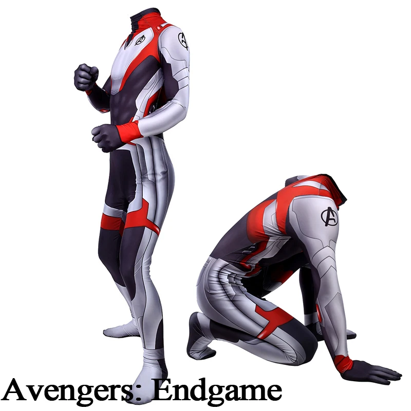 2019Movie Avengers Endgame Quantum Realm Cosplay Costume Superhero Captain America Captain Marvel Zentai Bodysuit Suit Jumpsuits
