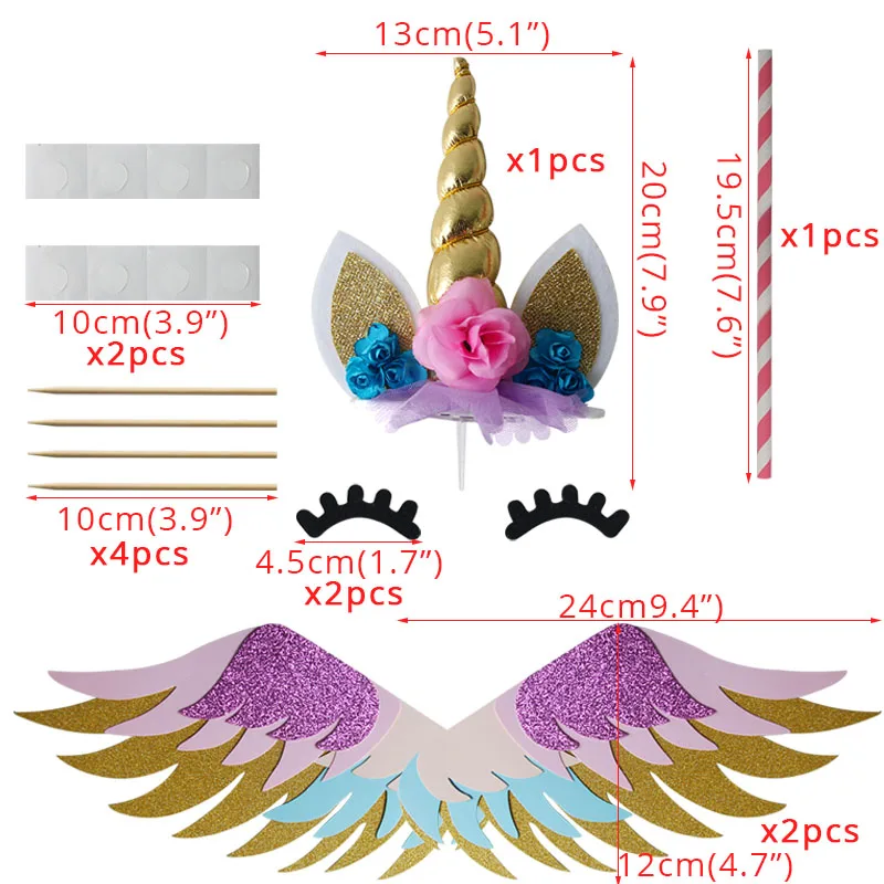 Единорог Топпер для торта Единорог Рог Уши Украшения для торта кекс топперы для детского душа принадлежности для дня рождения Инструменты для выпечки
