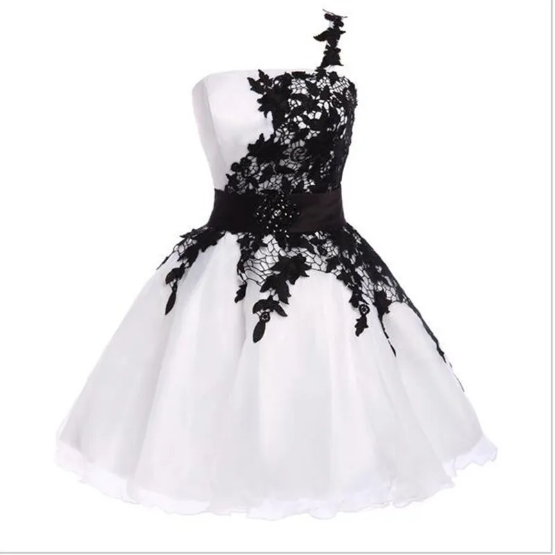 Free-shipping-Summer-One-Shoulder-Prom-dresses-White-Pink-Prom-Party-dresses-Short-Graduation-Vestidos_conew2