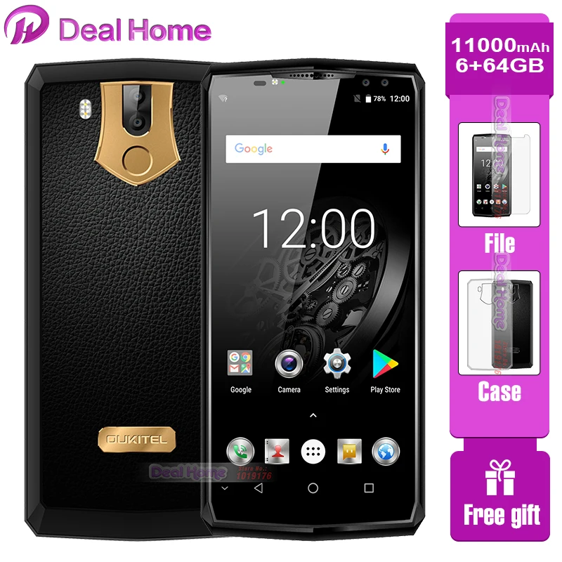 Оригинальный OUKITEL K10 11000 мАч Face ID 6 0 &quot18:9 FHD + 5 V 5A смартфон P23 Восьмиядерный GB 64 4 Cam NFC