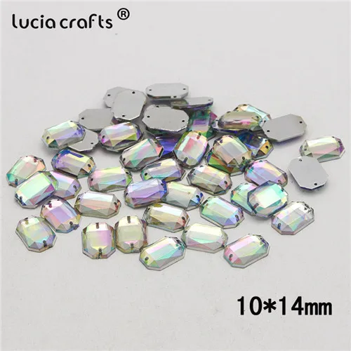 20/25/50/100pcs Multi Shapes AB Color Acrylic Crystal Stone Flatback Rhinestone Beads DIY Sew On Clothing Bags Accessories D1303 - Цвет: Style 13 50pcs