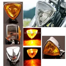 ARIS Style Triangular Motorcycle Headlight Custom Chrome H6 3 Prong Connector HD