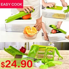 12 STÜCKE set Slicer Gemüsereibe Obst Schäler Cutter Shredder Chopper Mit Schutz multifunktionale Manuelle Gemüse werkzeuge