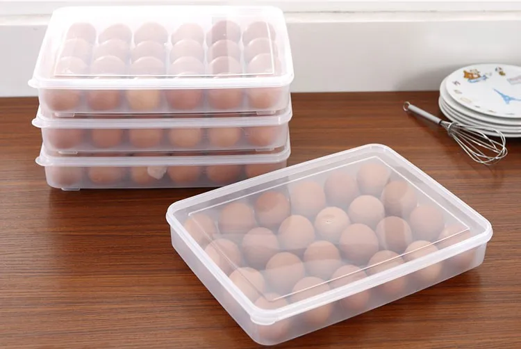 24 Grid Egg Storage Box Food Container Keep Eggs Fresh Refrigerator Organizer Kitchen Storage Containers