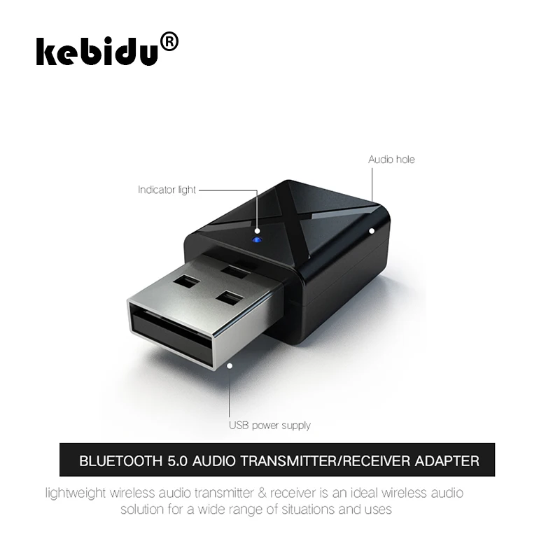 Kebidu USB беспроводной Bluetooth 5 0 передатчик приемник стерео аудио музыкальный адаптер