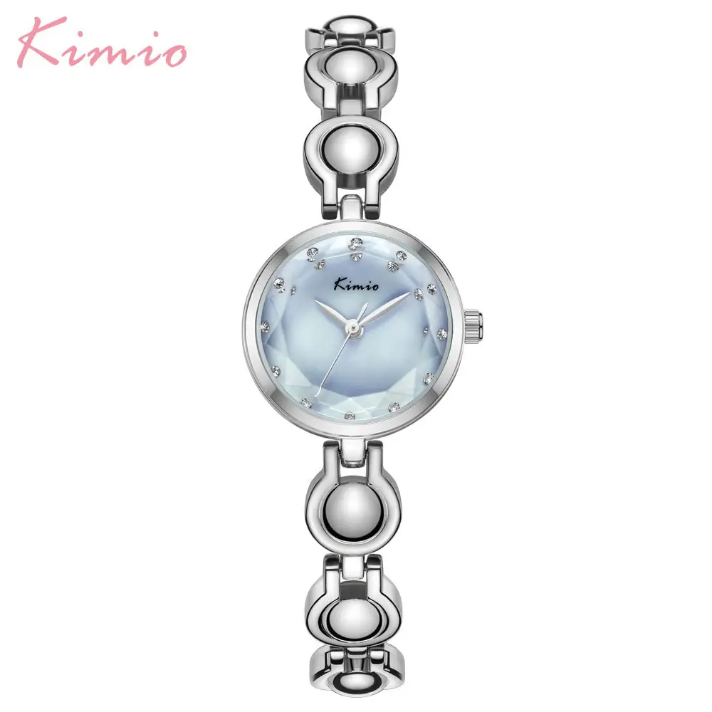 Kimio, роскошные брендовые Модные женские наручные часы, маленький циферблат, кварцевый браслет, женские часы, водонепроницаемые, Relogio Feminino Montre Homme Box - Цвет: Blue