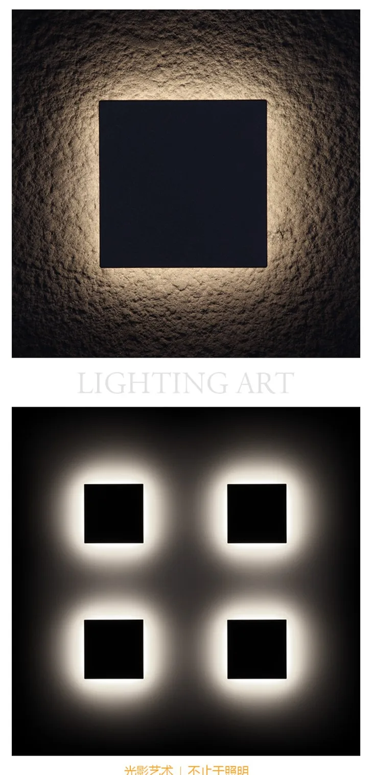 Luzes do Corredor Lâmpada de Parede Jardim ao ar Conduziu a Lâmpada Varanda Moderno Design Quadrado Montado Alumínio Pátio Livre Arandela Preto Led 16 porch lights